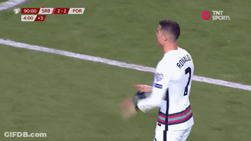 Ronaldo In White Jersey Number 7 GIF