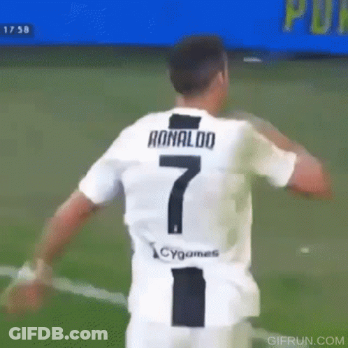 Ronaldo White Jersey Number 7 GIF