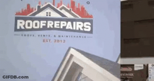 Roof Repairs Sign With House GIF