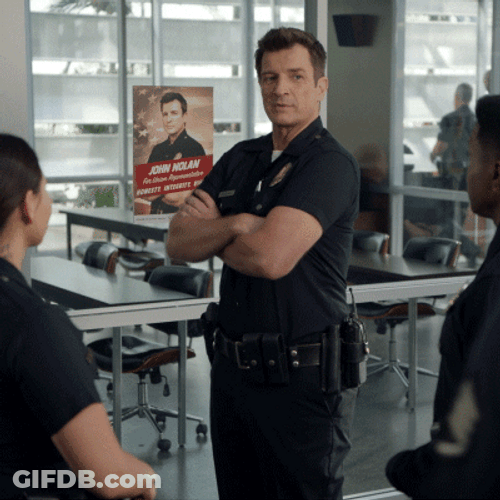 Rookie Cop Nathan Fillion GIF