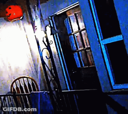 Room With Blue Door And Chair GIF