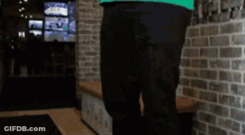 Room With Brick Wall And Green Light GIF