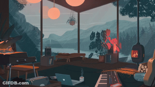 Room With Laptop And Keyboard GIF