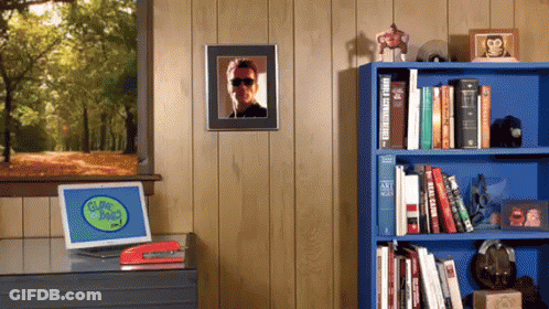 Room With Picture And Computer Screen Saying Game GIF