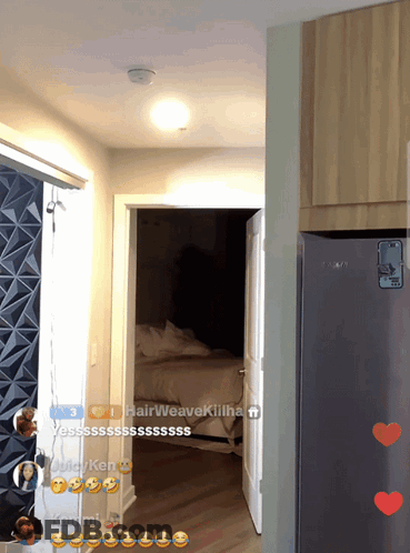 Room With Samsung Refrigerator And Bed GIF