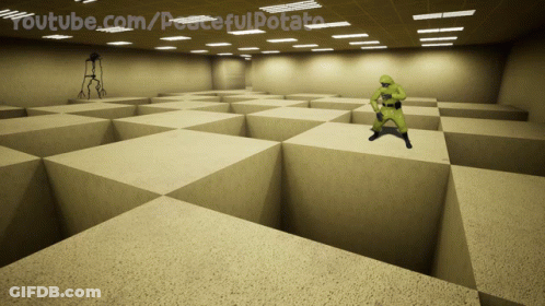 Room With Squares YouTube.com/peacefulpotato GIF