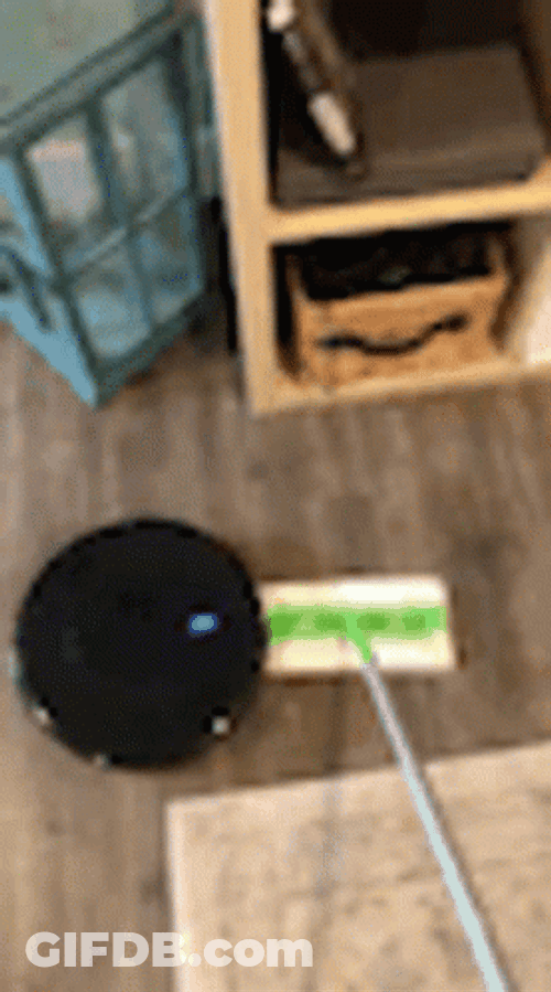 Roomba Irobot Vacuum Cleaner Versus Ordinary Mop GIF