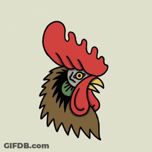 Rooster Crocking Mobile Artwork GIF
