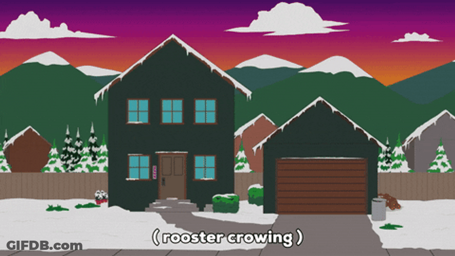 Rooster Crowing Purple Skies Sunrise GIF