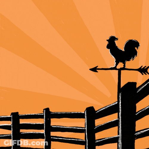 Rooster Crowing Supports Early Voting GIF