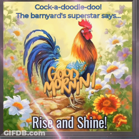Rooster Saying Good Morning Rise And Shine GIF