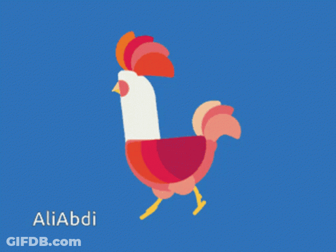 Rooster Strolling Animated Clip GIF