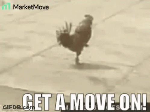 Rooster Walking Saying Get A Move On GIF
