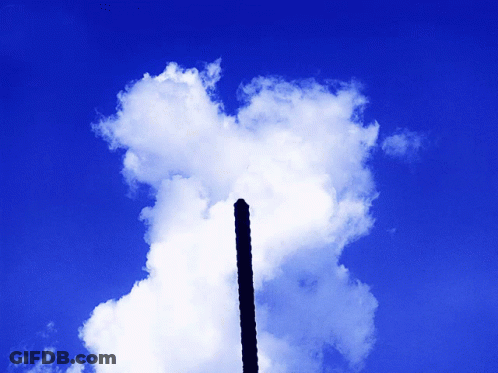 Rope Silhouetted Against Blue Sky And White Clouds GIF