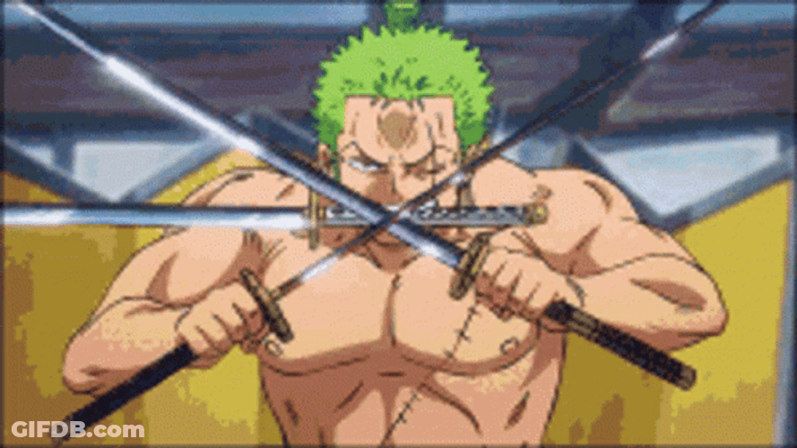 Roronoa Zoro Creating Strong Whirlwind GIF