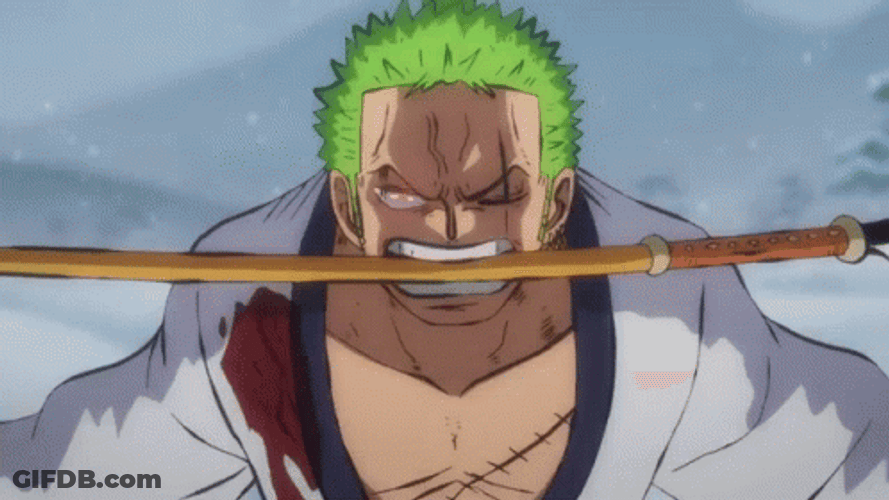 Roronoa Zoro Exhibiting Enma's Power GIF