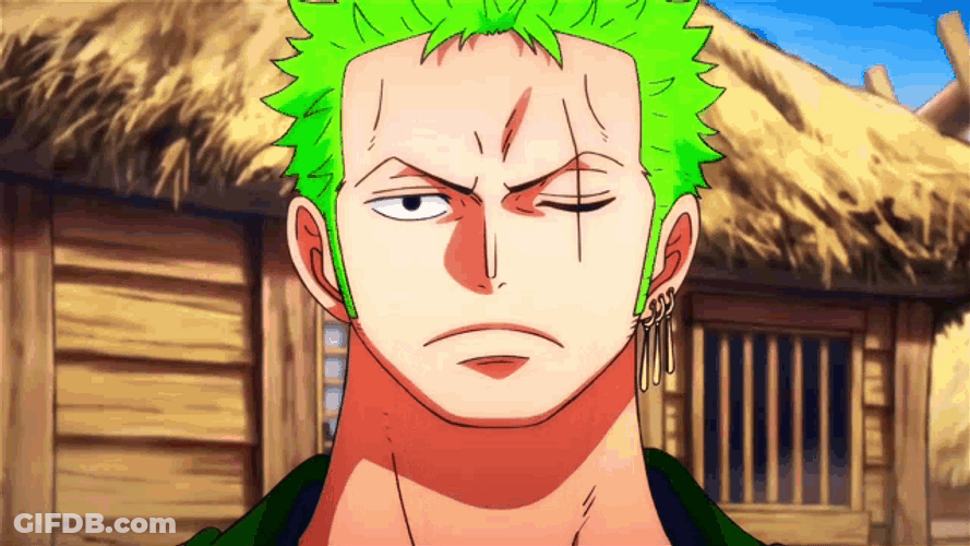 Roronoa Zoro Forced Smile GIF