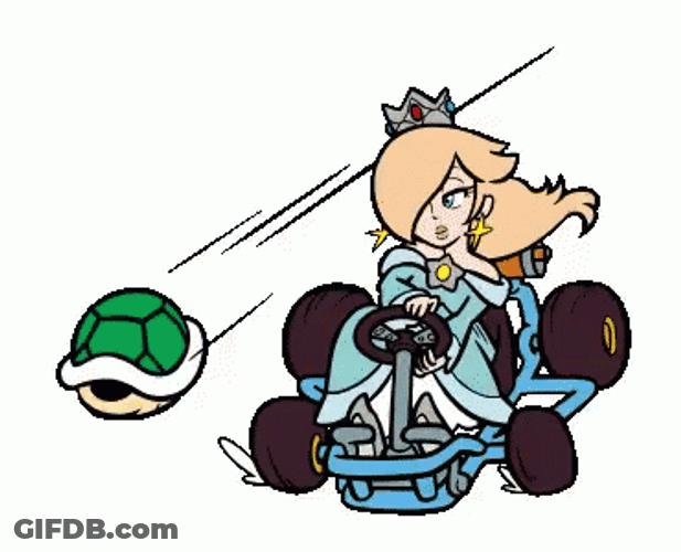 Rosalina Dodging Enemy Kart Ride GIF