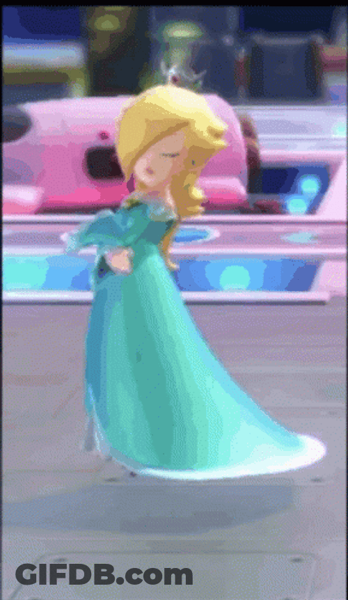 Rosalina Floating Long Blue Gown GIF