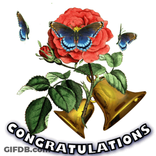 Rose And Bell Ringing Well Done Congratulations GIF