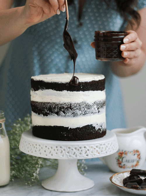 Rose Floral-Themed Cake GIF