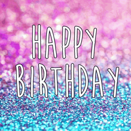 Rose Quartz And Serenity Glitter Happy Birthday GIF