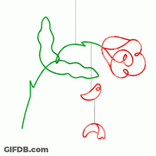 Rose With Green Stem GIF