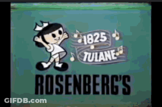 Rosenberg Advertisement With Cartoon Girl GIF