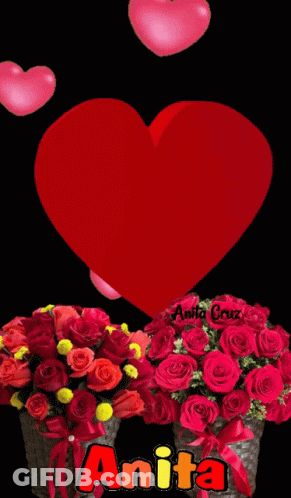 Roses And Heart With Name Anita GIF