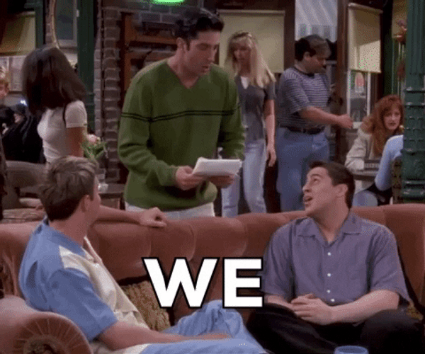 Ross Geller Telling Friends GIF