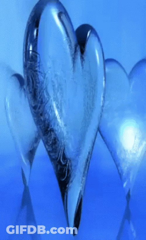Rotating Blue Heart Glass GIF
