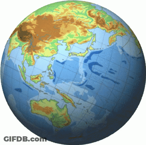 Rotating Earth Globe GIF