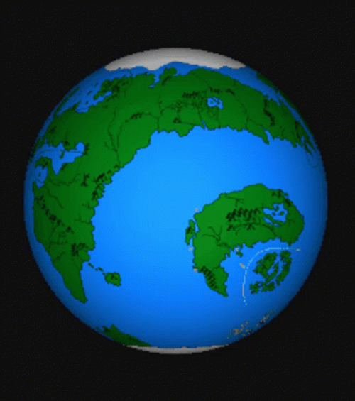 Rotating Globe Showing Poles GIF