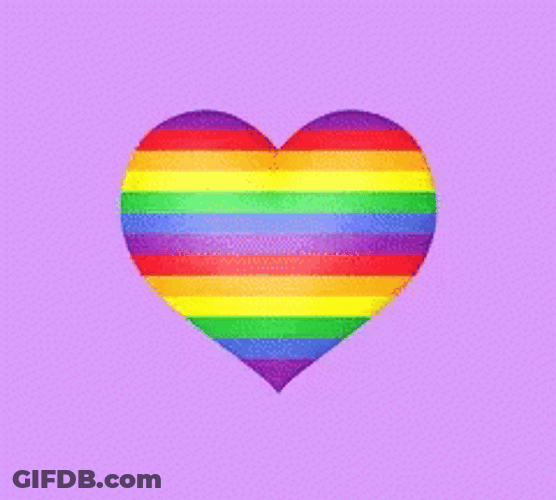 Rotating Heart Rainbow Star GIF