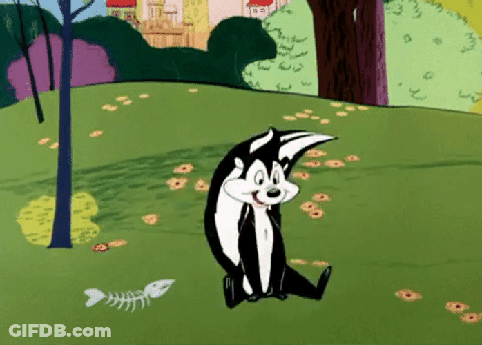 Rotating Pepe Le Pew Fish Bone GIF