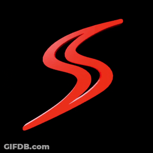 Rotating Pointed Red S Kinetic Art GIF