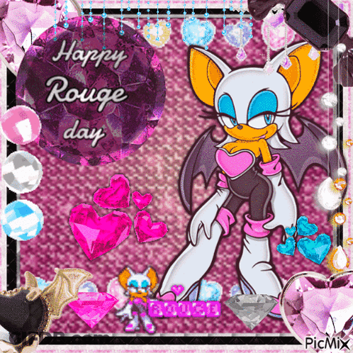 Rouge From Sonic Saying Happy Rouge Day GIF
