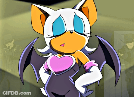 Rouge The Bat Sitting On Chair Eyes Closed GIF