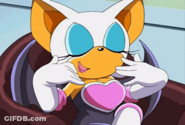 Rouge The Bat Sitting On Chair Eyes Closed GIF