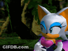 Rouge The Bat Standing In A Forest GIF