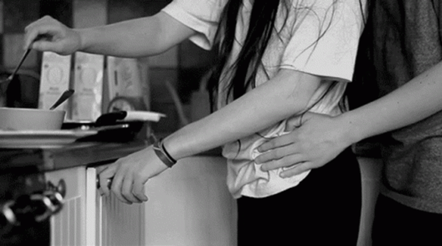 Rough Kiss Back Hug GIF