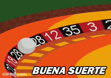 Roulette Wheel Saying Buena Suerte GIF