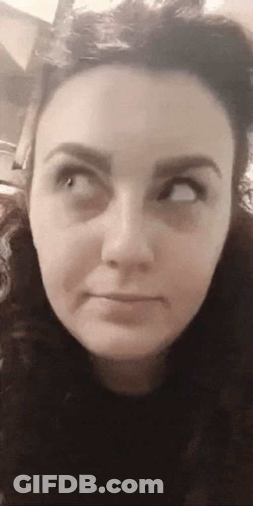 Round Face Woman Rolls Eyes GIF