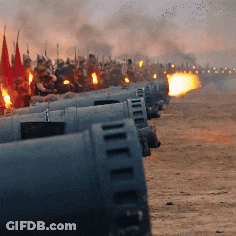 Row Of Cannons Numbered 1 To 12 GIF