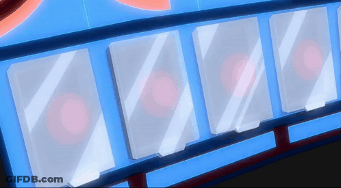 Row Of Clear Boxes Lined Up On Blue Wall GIF