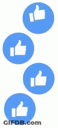 Row Of Four Blue Thumbs Up Icons GIF