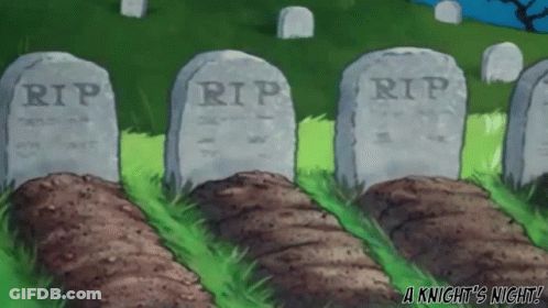 Row Of Graves With RIP Written GIF