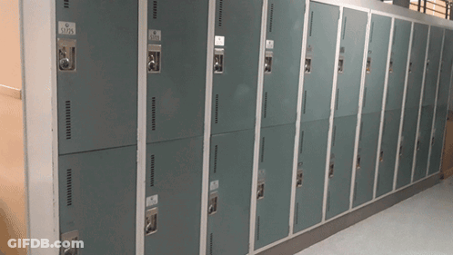 Row Of Lockers With Number 6 GIF