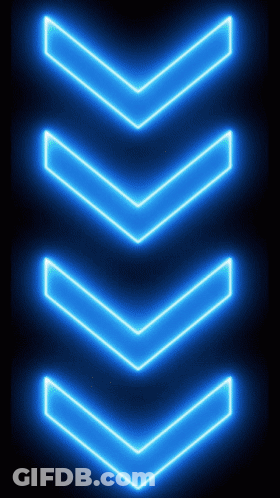 Row Of Neon Blue Arrows Pointing Right GIF