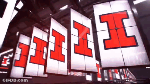 Row Of Red And White Squares With Letters I And J GIF